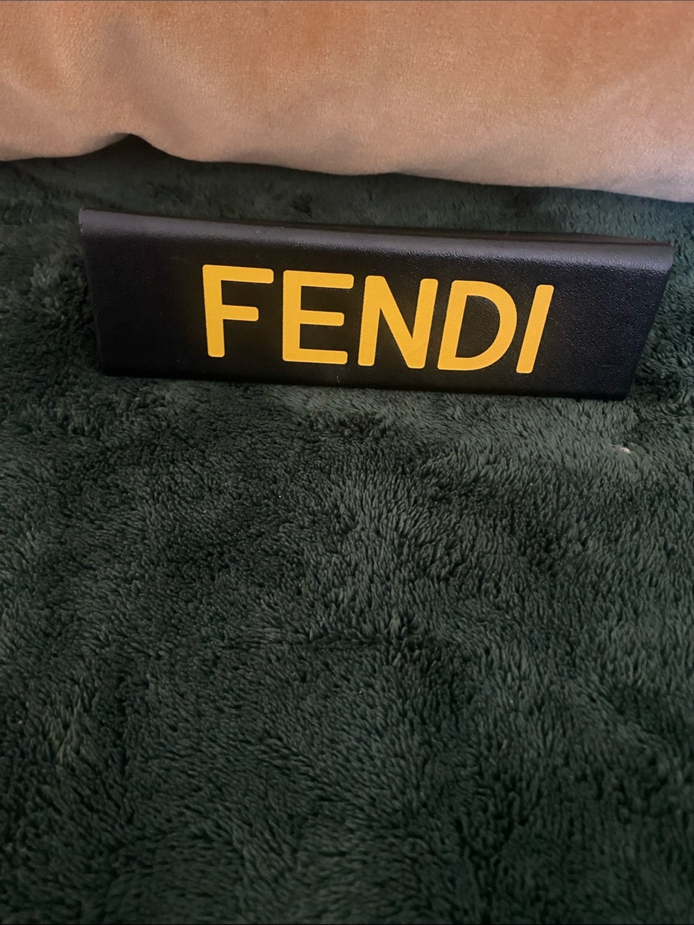 Fendi Black Case with Yellow Logo